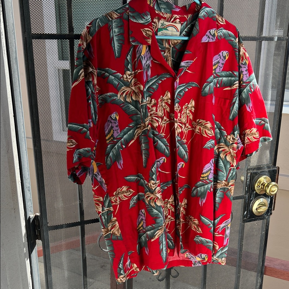 Tropical Red Hawaiian Shirt